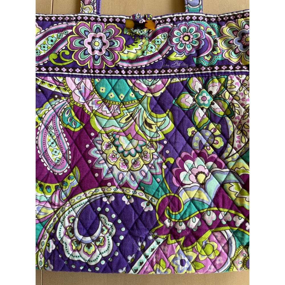 Vera Bradley Retired Heather Paisley Quilted Y2K‎ Shoulder Tote Bag - Picture 3 of 12